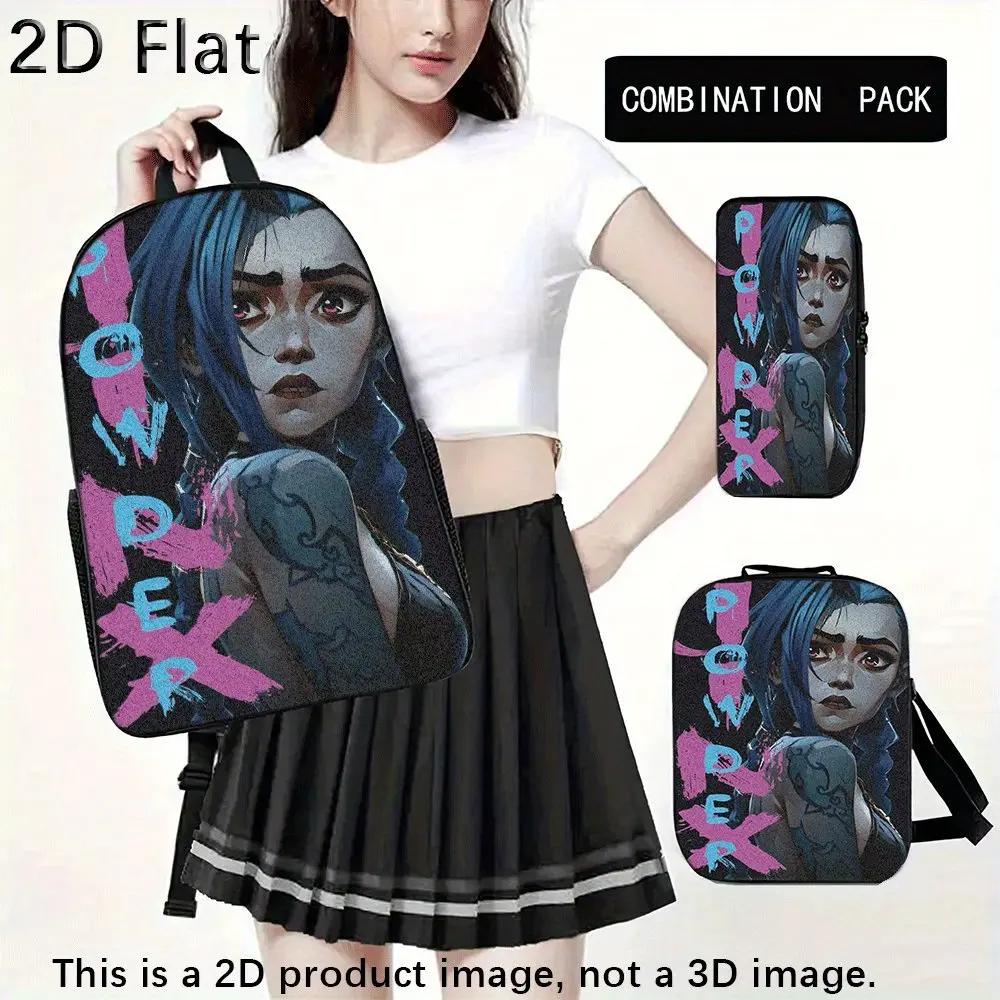 Three-Piece Backpack Set Featuring an Arcane Theme with Digital Prints, Designed for Women And Youth, Perfect for School