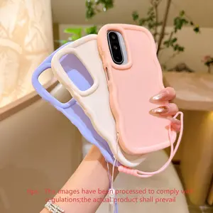 3-Pack Macaron Wave Pattern Phone Case, Shockproof Protector, Tpu Soft Shell, Smartphone Protective Cover Accessories with 3 Cases+3 Silicone Hangers Suitable for Samsung A05S/A06/A13/A14/A15/A16/A23/A24/A31/A32/A33/A34/A54/S22/S23/S24