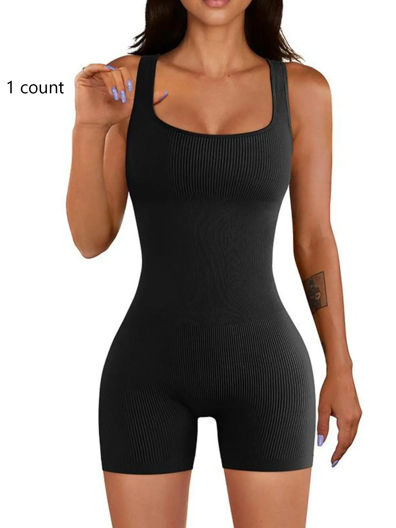 Women's Seamless Yoga Bodysuit, High Waist Slim Fit, Breathable Fabric, Casual Home Wear, Comfortable Stretch Material, Tummy Control Jumpsuit, Shaping Yoga Jumpsuit, Yoga Jumpsuits, Yoga Workout Jumpsuits