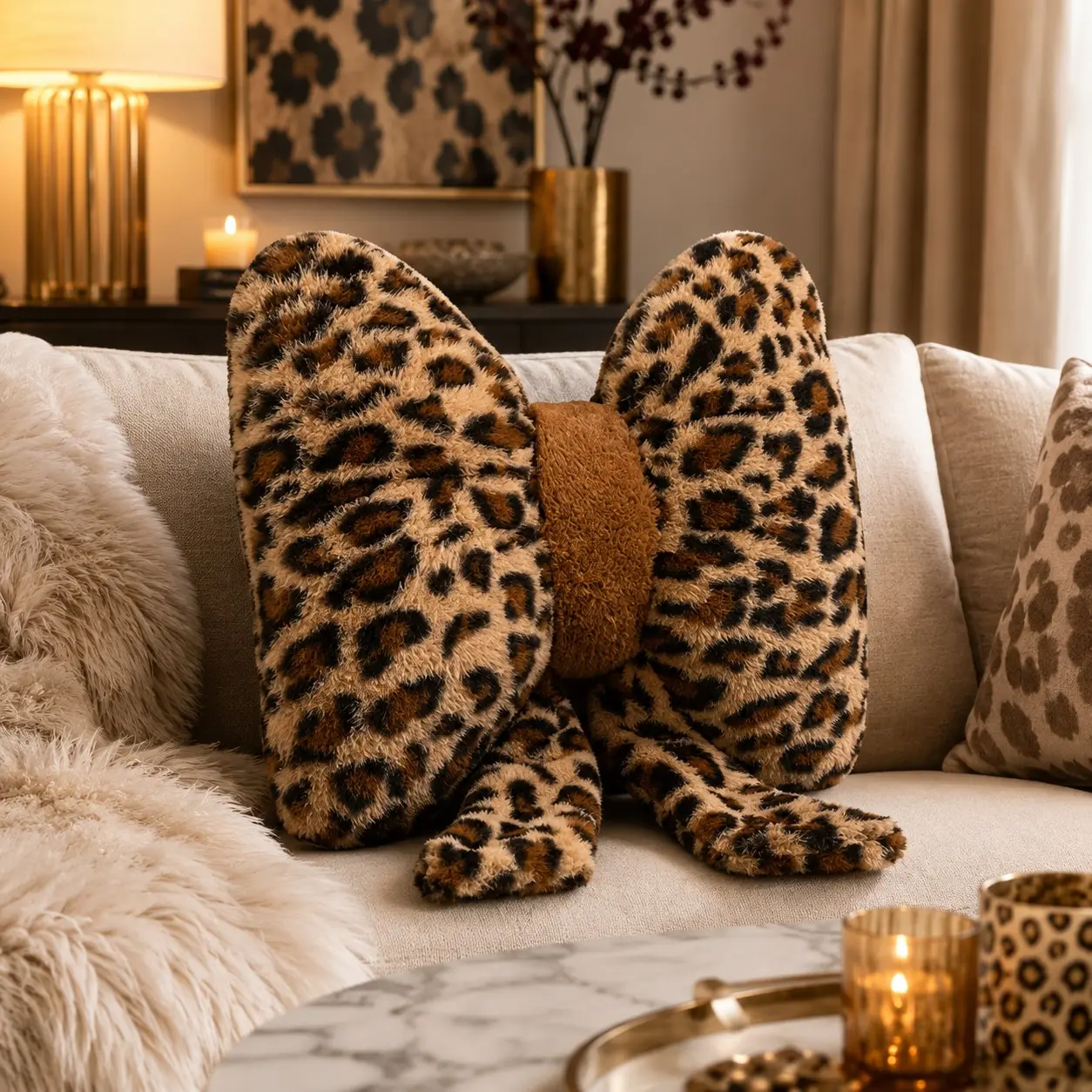 1PC Leopard print bow pillow | Fluffy plush bow cushion | Mob wife aesthetic room decor | Cute leopard bow throw pillow | Cozy sofa aesthetic setup | Trendy Y2K glam room decor! Tap link to shop now ✨