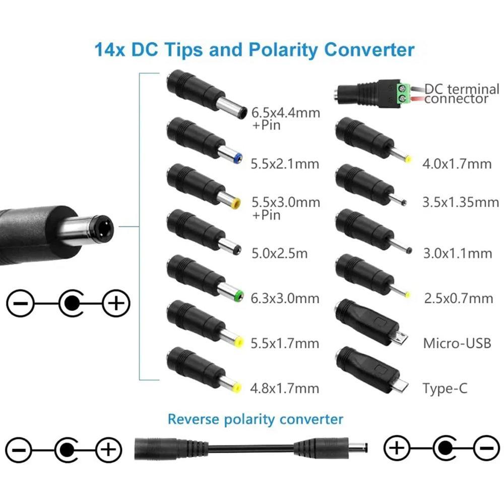 3-12V Adjustable Voltage Power Adapter, Multi-function Power Adapter with 14 Adapters, Suitable for Charging Electric Appliances, USB Port Adapters 3-12V Adjustable Voltage Power Adapter, Multi-function Power Adapter with 14 Adapters, Suitable for Charging Electric Appliances, USB Port Adapters