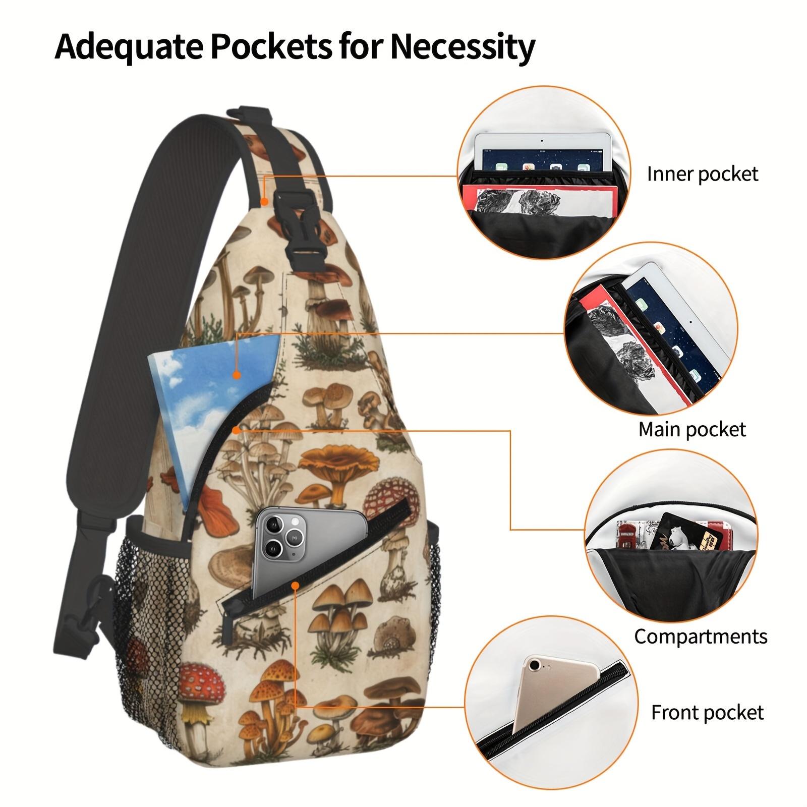 Crossbody Chest  Hiking  Mushroom Atlas Shoulder  Folding Large Capacity Fashion Durable Can Be Used For Shopping, Work, Leisure  Beach  Fishing   Accessories Must Have  For School Back Christmas Gifts bag travel backpack