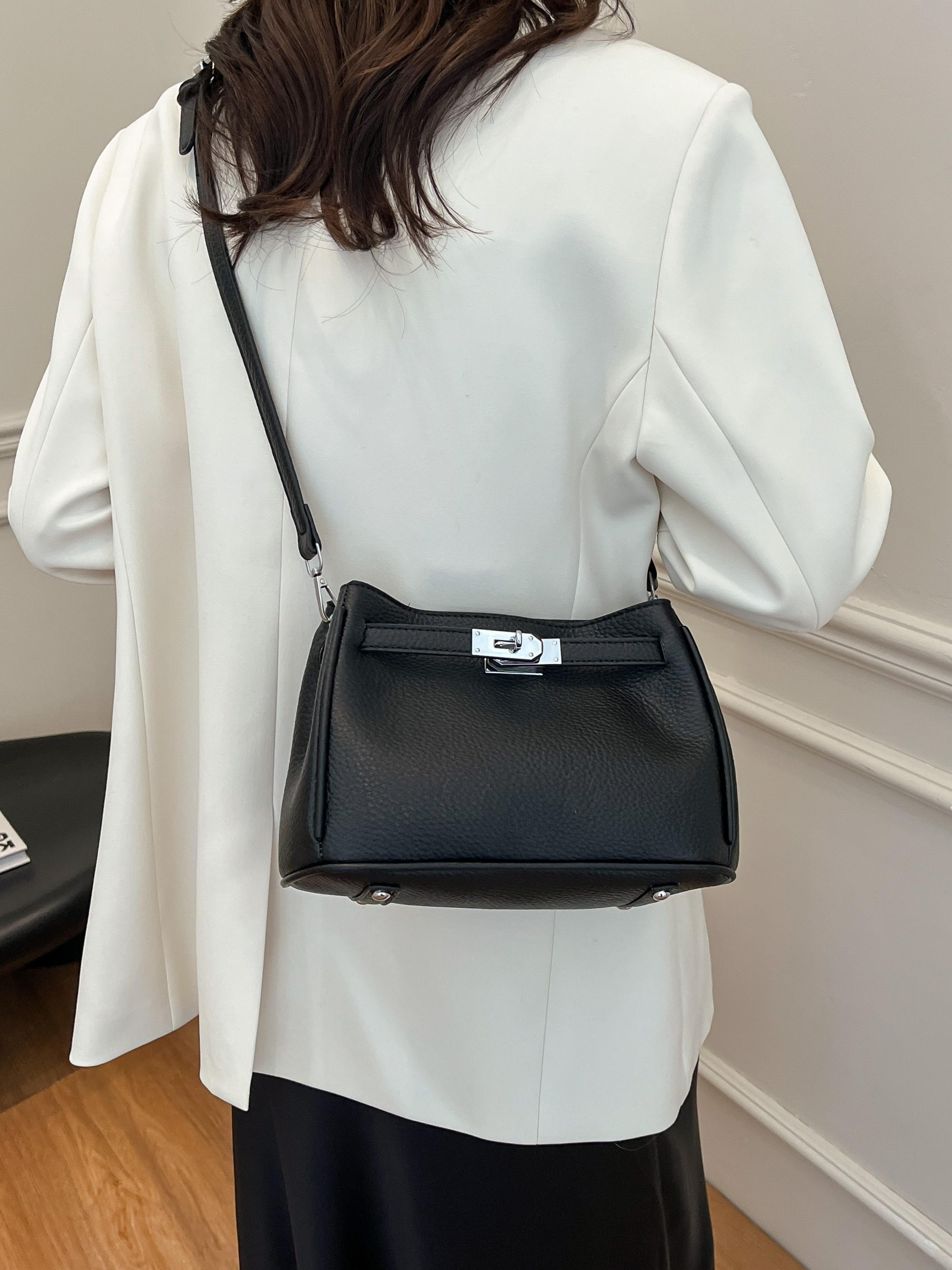 Women's Street Style Plain Color Crossbody Bag, Fashionable PU Leather Shoulder Bag for Daily Used, Casual Trendy Versatile High-quality Daily Commuting Bag, Casual Commuter Bag, Casual Crossbody Bags