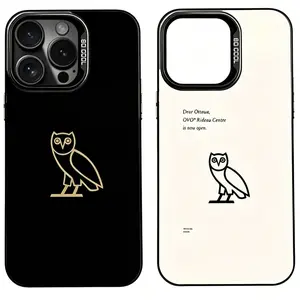 D-Drake O-OvO OWL Phone Cases for iPhone 17 Air 16 Pro Max 15 14 Plus 13 12 11 Anti Fall Black Matte Hard Bumper