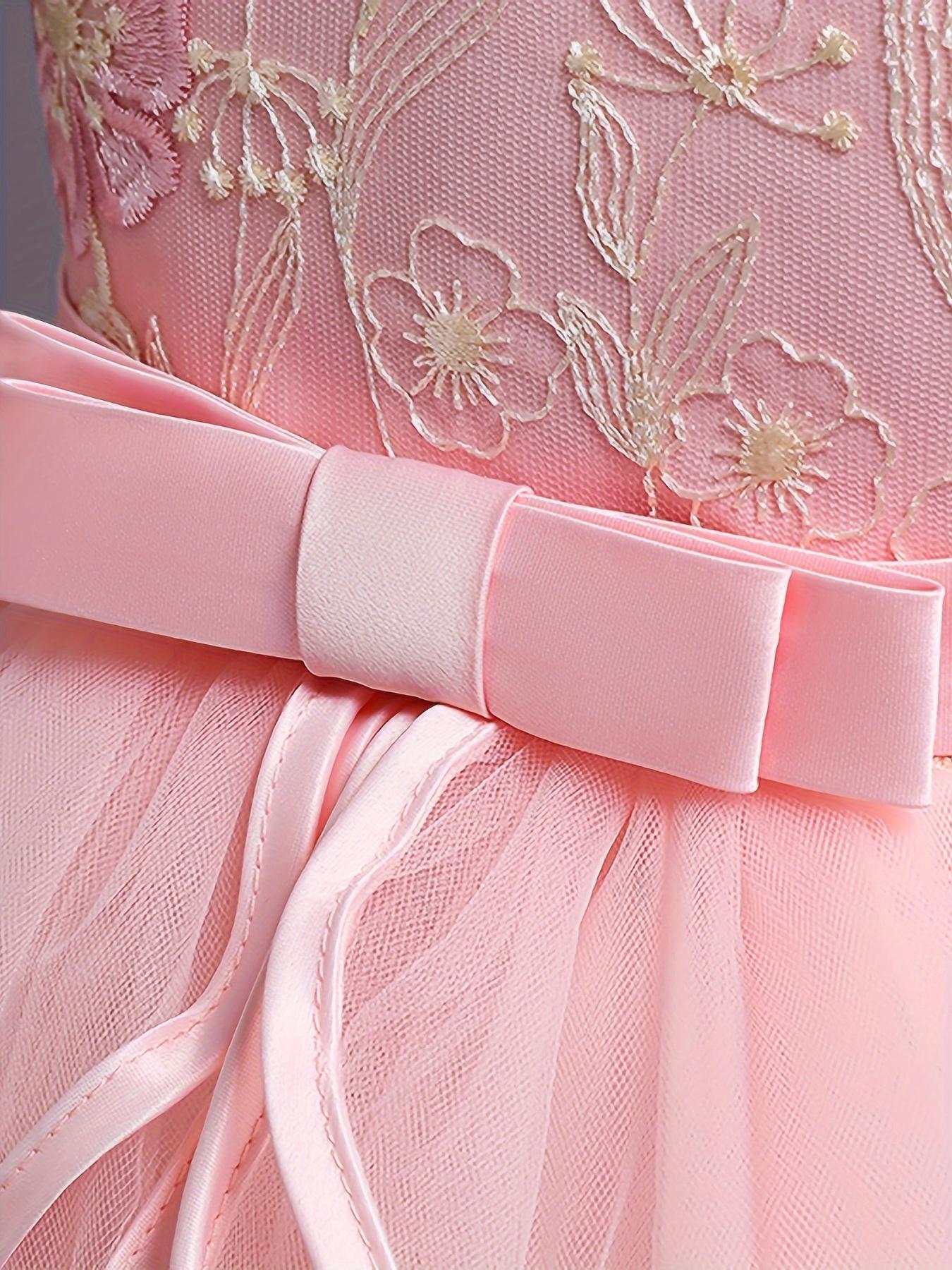 Formal Occasions Girls Mesh Embroidered Puffy A-line Princess Dress Birthday Evening Party Wedding Flower Girls Party Dress Gifts  Gifts