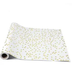 Paper  Confetti Table Runner Roll 25' Long x 16" Decorative Table Runner Wide Disposable for Christmas Party Birthday Weddings Carnival Kitchen Dining Holiday Tabletop Decoration