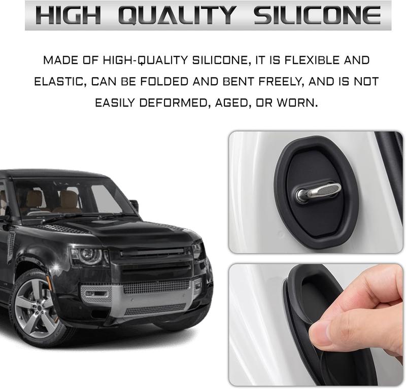 4 pieces / 8 pieces silicone door latch cover, car door latch anti-rust plug protector, universal attack door latch protection silent shock-absorbing pad, decorative lock accessories for most vehicles