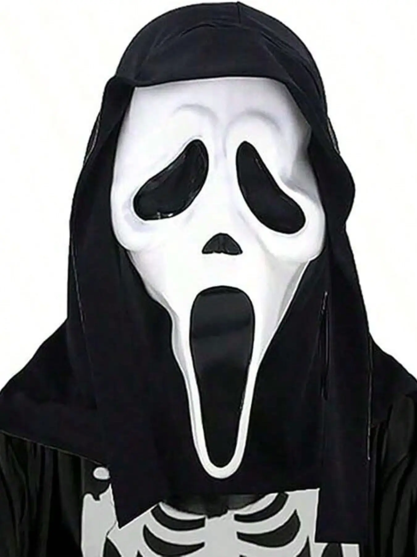1pcs Halloween cos horror funny screaming ghost face mask scary headgear adult dance props latex npc play  , Halloween Scream Mask, Adult Horror Ghost Mask, Horror Latex Mask, Suitable for Costume Cosplay Party, Ghost Face Chrome Plated Adult Mask