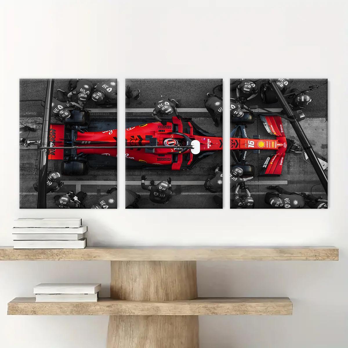 Formula Car Pattern Canvas Painting with Wooden Frame, 3 Counts/set Modern Art Wall Decor, Wall Art for Home Living Room Bedroom Office, Decoration, Print, Artistic