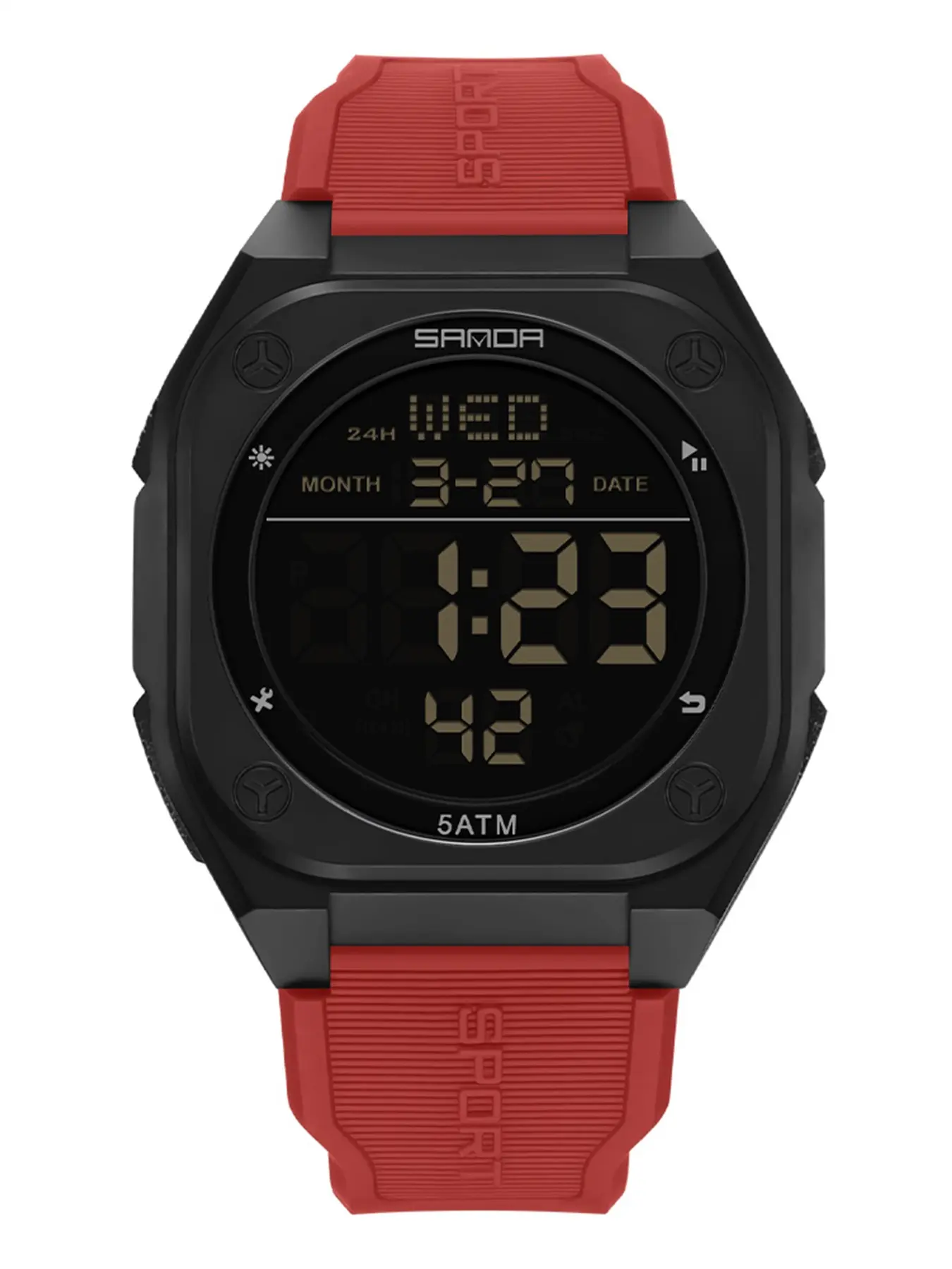 SANDA Multifunctional Sportive Digital Watch, Fashionable Digital Watch, Fashion Wristwatches, Waterproof Wrist Watch, Waterproof Watches, Blue Band, Electronic Movement, Waterproof Silicone Strap, Sporty Style, All Seasons Wear