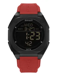SANDA Multifunctional Sportive Digital Watch, Fashionable Digital Watch, Waterproof Wrist Watch, Waterproof Watches, Blue Band, Electronic Movement, Waterproof Silicone Strap, Sporty Style, All Seasons Wear