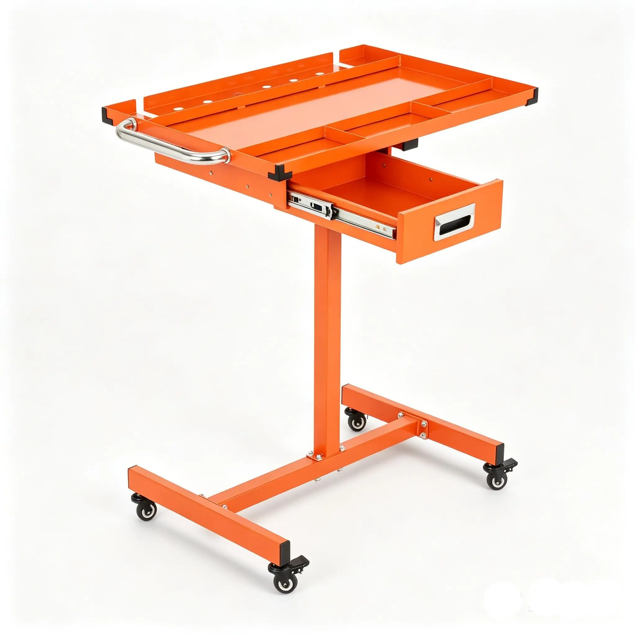 GAOMON Adjustable Height Mobile Workbench with Rolling Castors, Brakes, Heavy-Duty Drawer Organization, 220-300 Lbs Capacity, Mechanic Rolling Tool Cart for Garage, Workshop