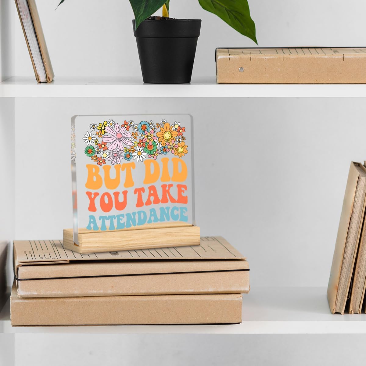 Funny Teacher Office Desk Decor, Home Office Decoration, Acrylic Desktop Decoration, Perfect Gift for Teachers & Secretaries, Humorous Acrylic Plaque Sign for Classroom & Home Use, Desk Signs