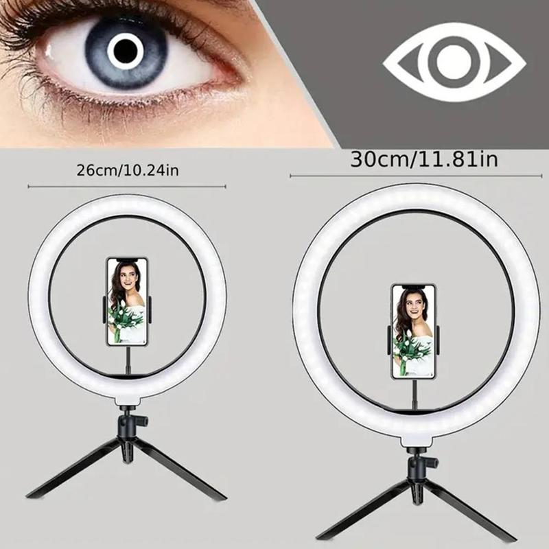 Selfie Ring Light with Tripod Stand, LED Selfie Fill Light with 360° Rotation and 5 Lighting Modes, Selfie Light with Phone Holder for Live Stream/YouTube Videos/Make up/Photography, Selfie Accessories
