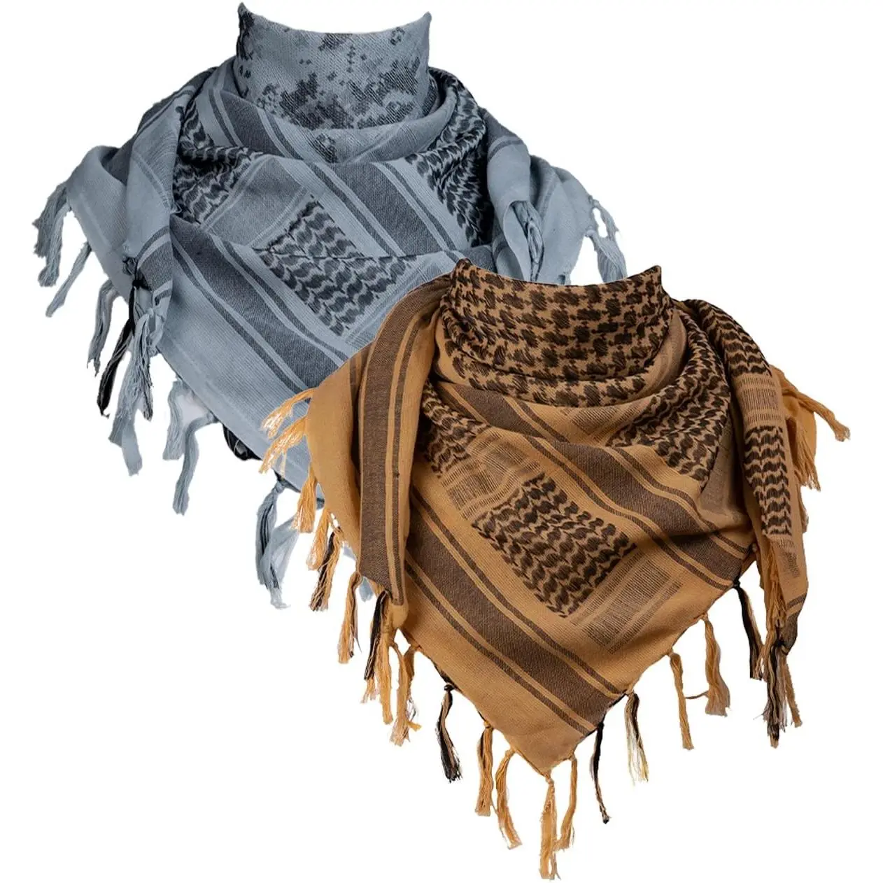 Scarf Military Shemagh Tactical Desert Keffiyeh Head Neck Scarf Arab Wrap with Tassel for Men Women