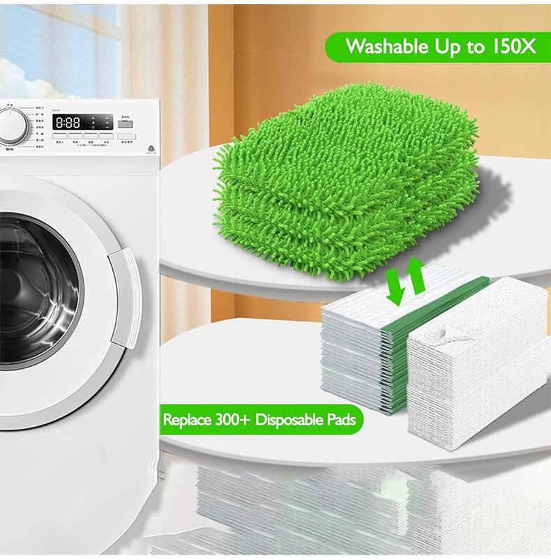 Chenille mop pad cover for household use, wet and dry dual-use, compatible with Swiffer mop replacement pad covers, reusable