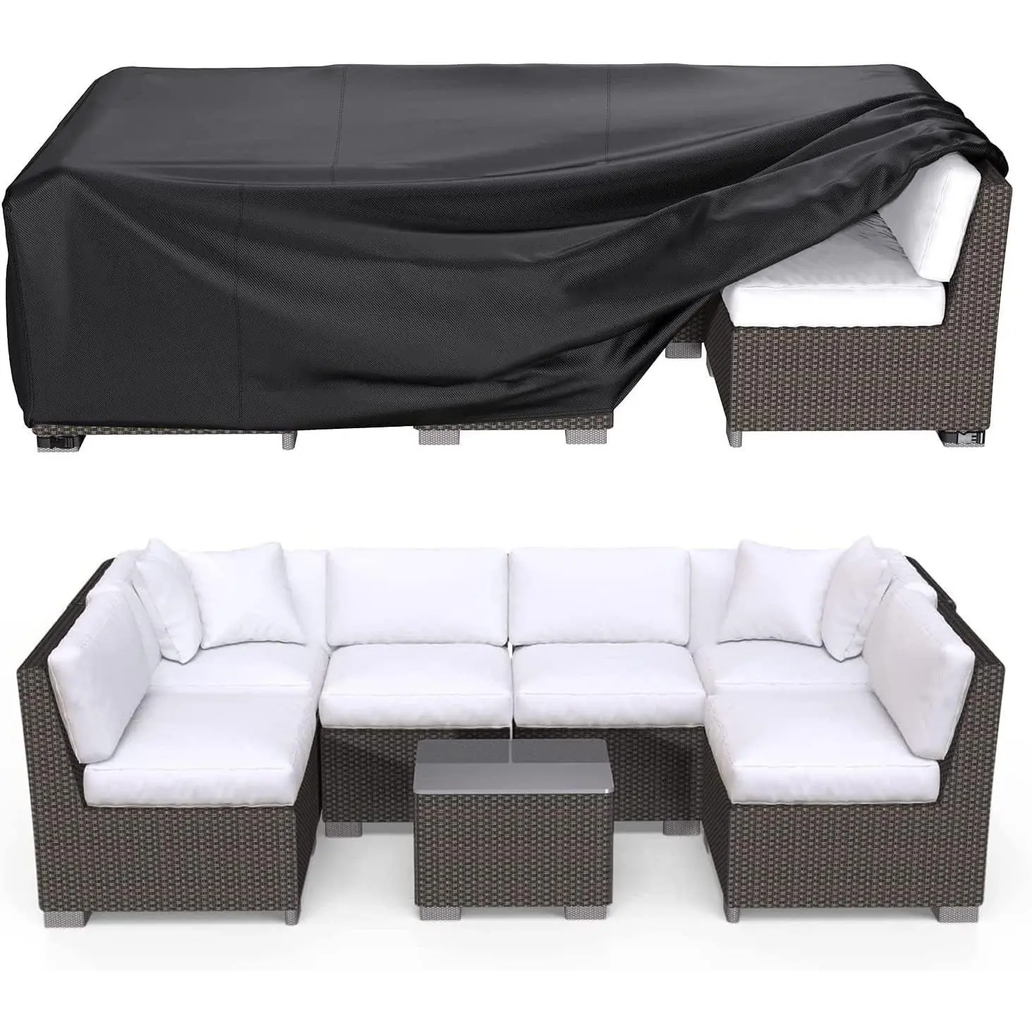 Patio Furniture Covers, Heavy Duty 600D Outdoor Furniture Cover Waterproof, Sectional Sofa Set Covers Table and Chair Set Cover, 78"L×62"W×30"H