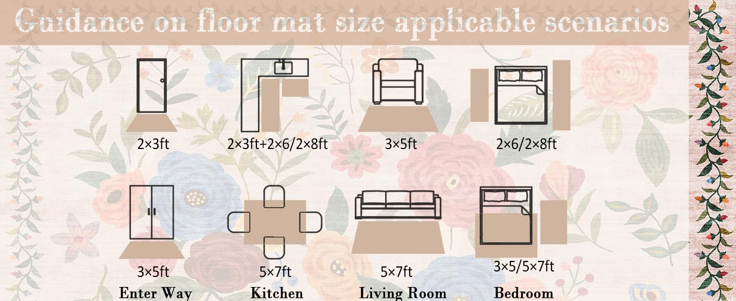 Pink Area Rug 4x6 Rug Washable Boho Rugs Non Slip Low Pile Floral Small Carpet for Bedroom, Bedside, Kids Room, Office, Dining Room(Light Pink, 4 x 6)