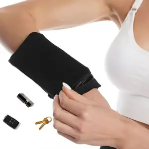 Unisex multifunctional wristband and arm phone pouch – a small zipped running pouch with a pocket for coins and keys, ideal for the gym, training and fitness gear; a hands-free smartphone accessory