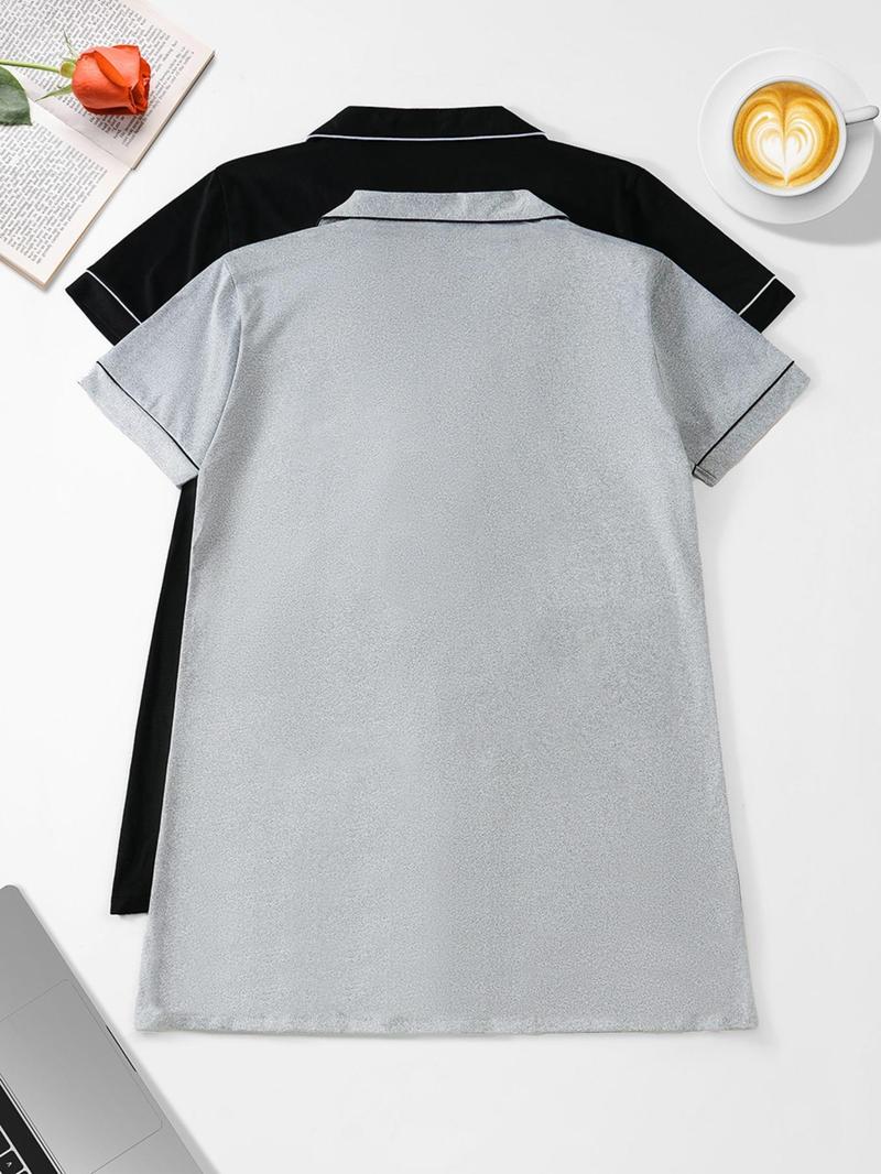 Women's Nightdress Set, Comfortable Casual Homewear, Spring Summer Autumn Sleepwear, Ladies Home Clothing, 2 Piece