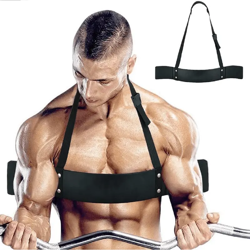 Adjustable Arm Strength Trainer Curl Rack - 7mm Durable Aluminum Plate, Neck Pad, Isolation Machine for Biceps & Triceps Fitness Training
