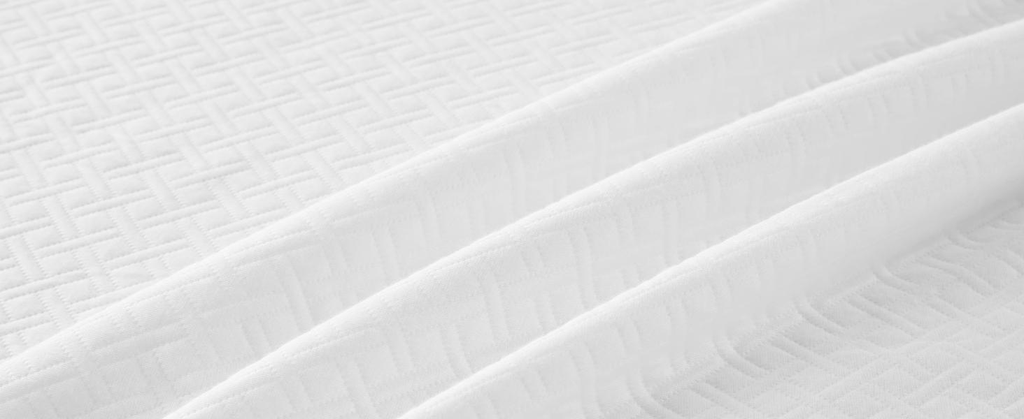 Queen Size Waterproof Mattress Protector Viscose Derived from Bamboo, Soft Mattress Cover Fitted with Deep 8"-21", Breathable Noiseless Mattress Pad, Machine Washable (White)