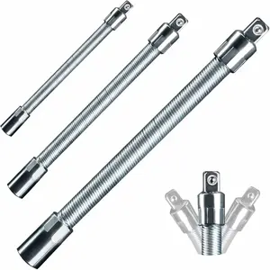 Multi functional socket wrench set -3 bendable shafts, wrench extender, connecting rod - work tools, automotive parts, automotive supplies, household on-site mechanical tools, holiday gifts