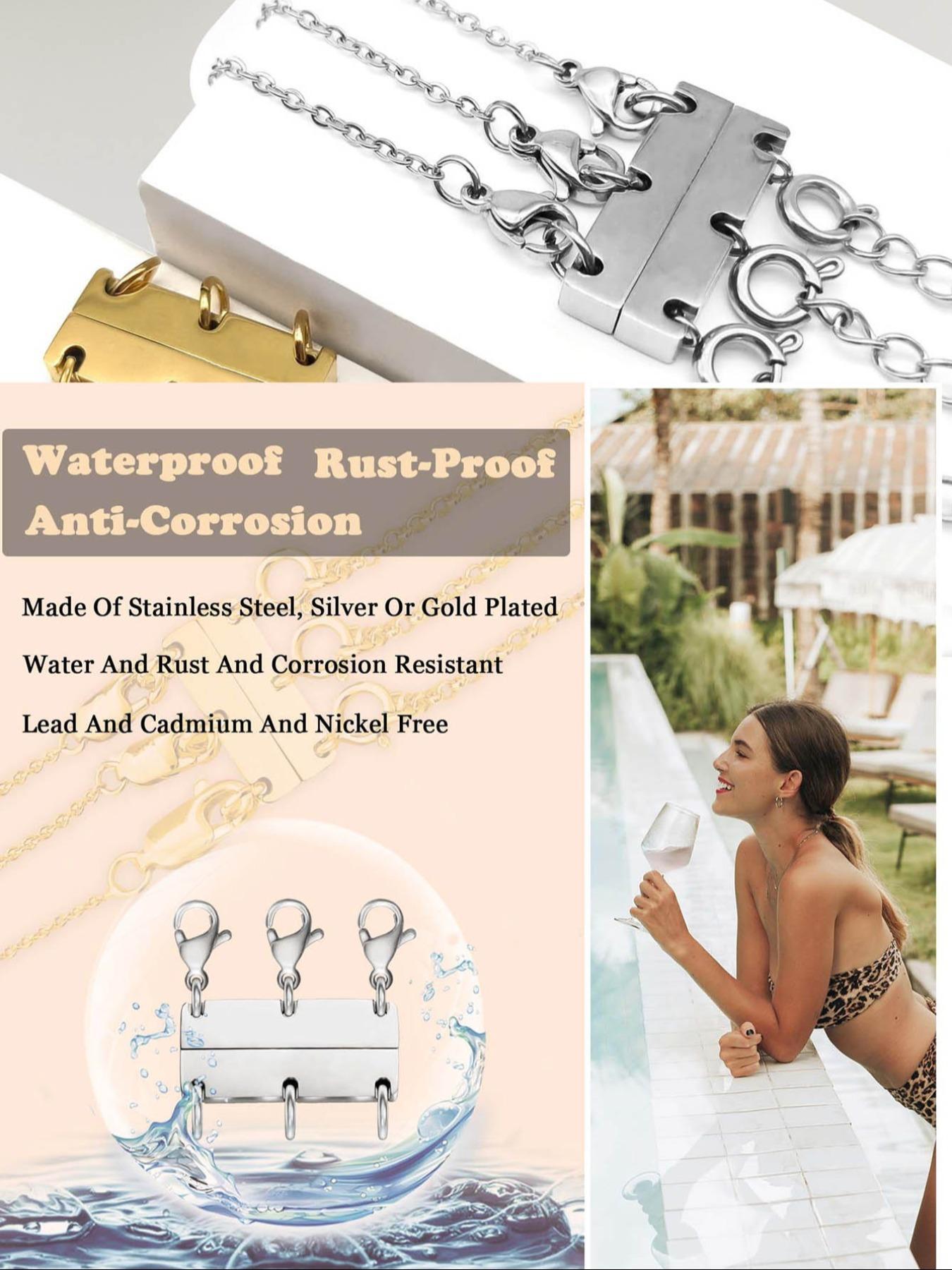 Magnetic Necklace Clasp, Stainless Steel Clasp, Fashionable Jewelry Accessories for Women & Girls, Trendy All-match & Exquisite Jewelry for Birthday Gift