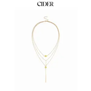 Cider GEOMETRIC PENDANT LAYERED NECKLACE