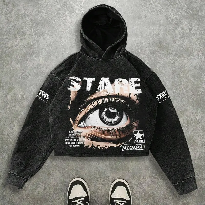 Men's Graphic Sweatshirts Tops Street Style Hoodies Streetwear, Loose-Fit Soft Breathable Fabric, Perfect for Music Festivals & Trendy Gatherings, Long Sleeve
