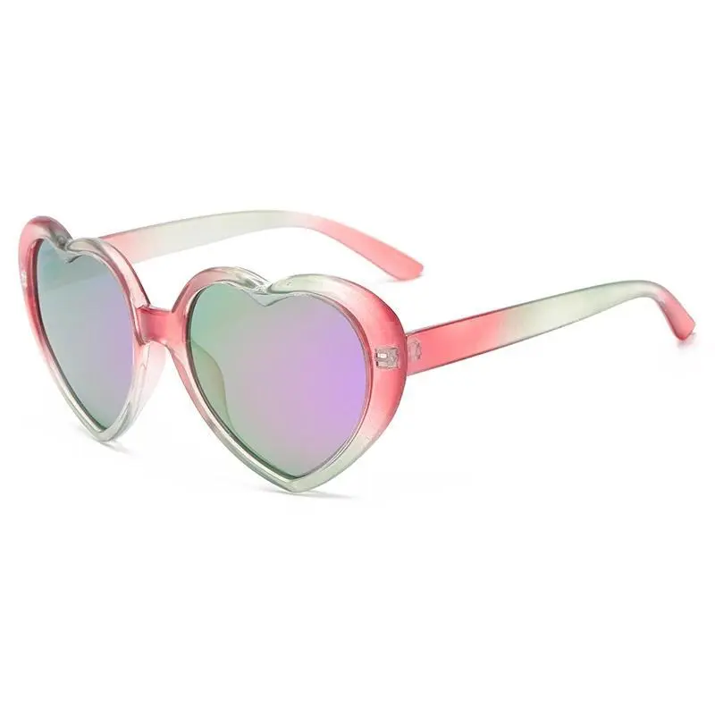 Fashion Polarized Peach Heart Sunglasses Popular Fantasy Gradient Eyeglasses Anti UV Sun Glasses Colorful Rainbow Design UV400