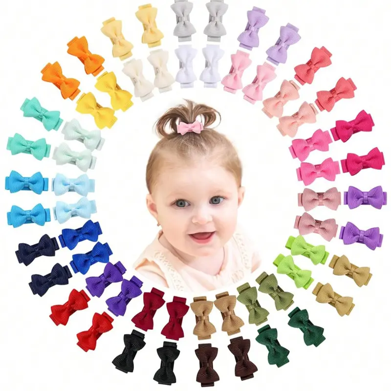20pcs Mini Macaron Color Bow Hair Clips, Hair Clip Set, Fun Hair Clips, Super Cute Clips, Cute Woven Design, Safe Non-Damaging, Perfect for Daily Wear & Holiday Gifts, Bows for Hair, Hair Style Accessory, Hair Decor