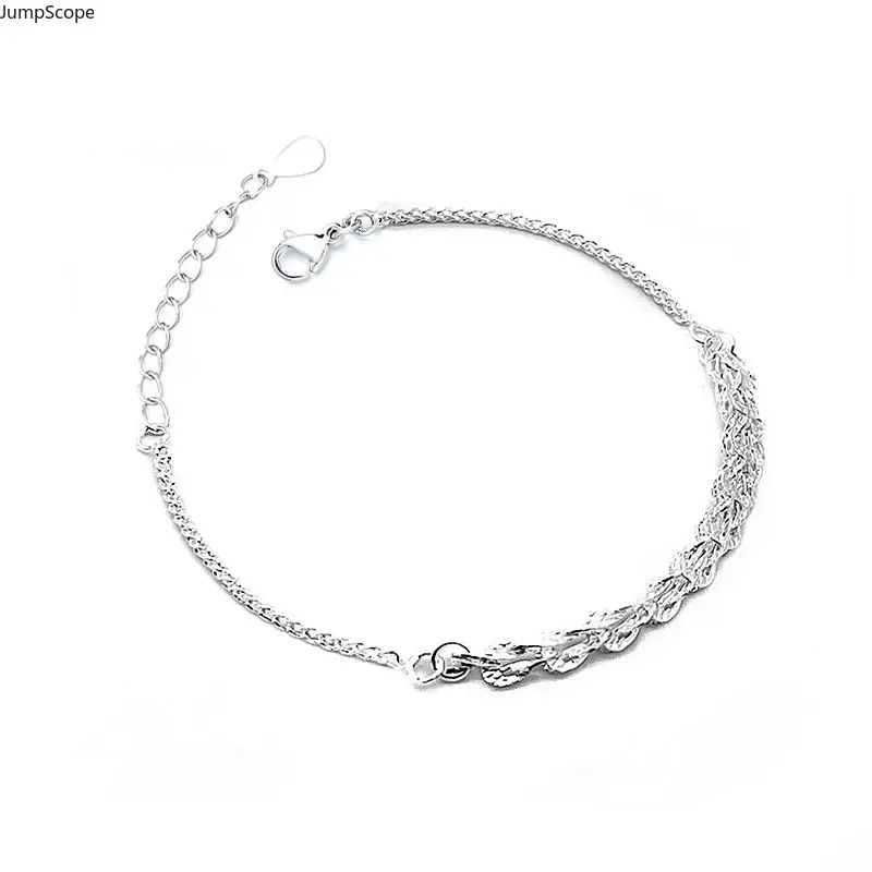 Women's Phoenix Tail Wrist Bracelets - Dainty Glitter Starburst Chain-Spliced Jewelry, 2-Tone Gold-Silver Minimal Luxury Sparkling Plain Chain, Adjustable MDF+Steel Daily Wear Cross-Border Viral Bracelet