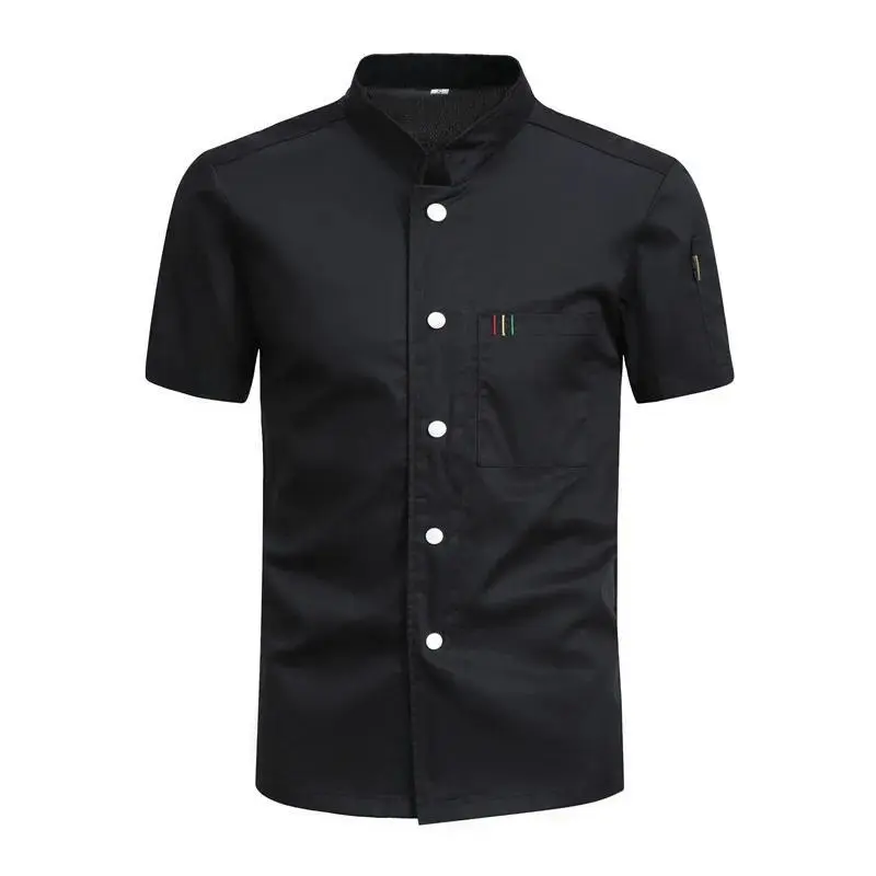 Women's 4XL Basic Minimalist Short-Sleeve Chef Uniform - Durable Button-Up Cook Shirt, High-Quality Breathable Comfortable Fabric, Neat-Stitched Cuff, Fitted, Machine Washable, Stain Resistant, Back Display Combination Restaurant Kitchen Workwear