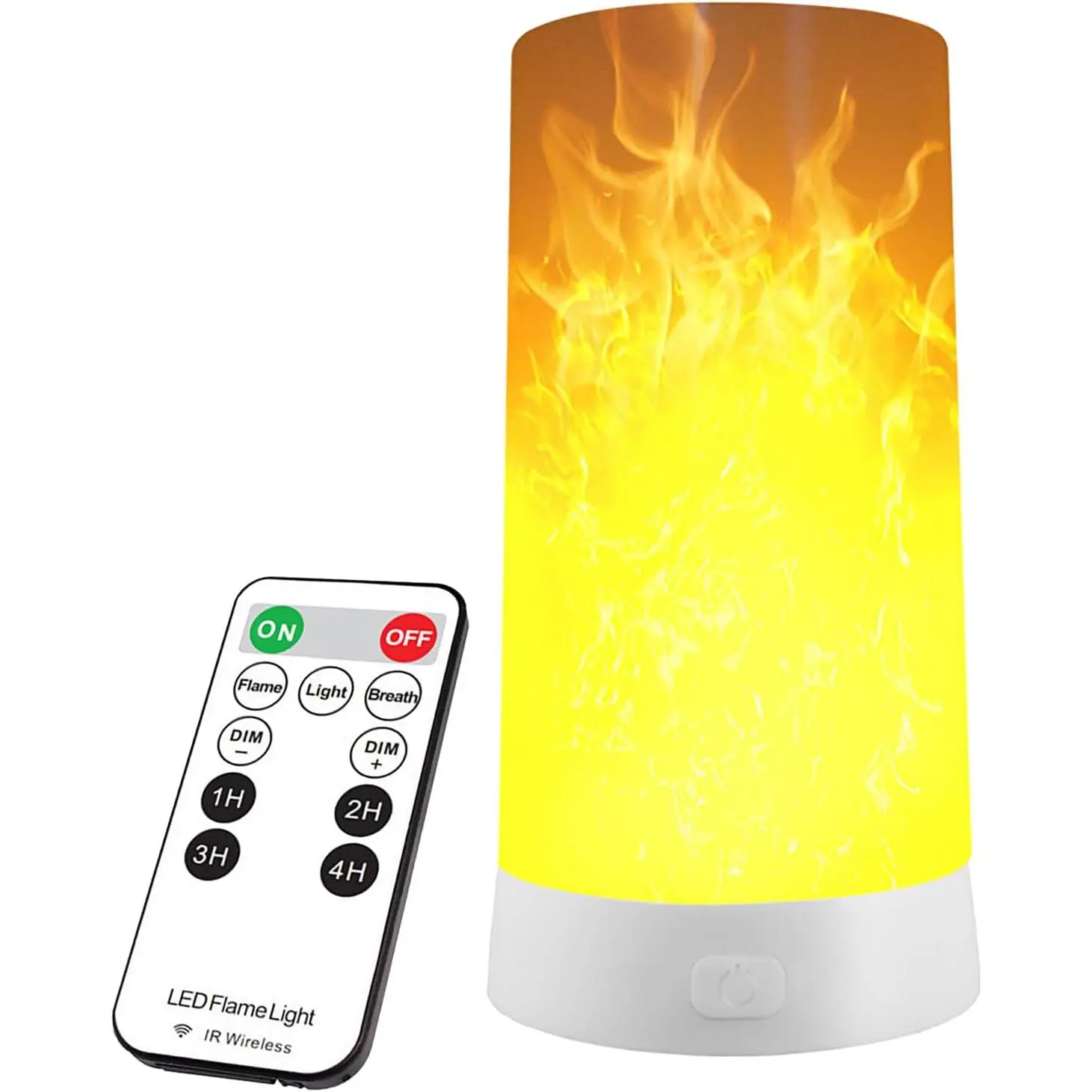 LED Flame Effect Light, Flame Lamp with Remote & Timer, USB Rechargeable 4 Modes  Fire Lights Campfire Fireplace Lantern, Flameless Candles for  Garden Halloween Party Bar Décor