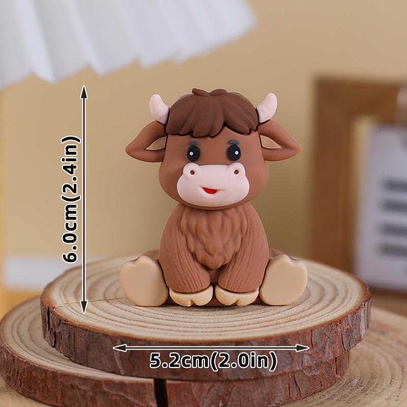 Farm Animal Cake Topper Cow ,Pig, Mountain Cattle, Chick Cake Decorations for Baby Shower Kids Happy 1st Birthday Party Supplies