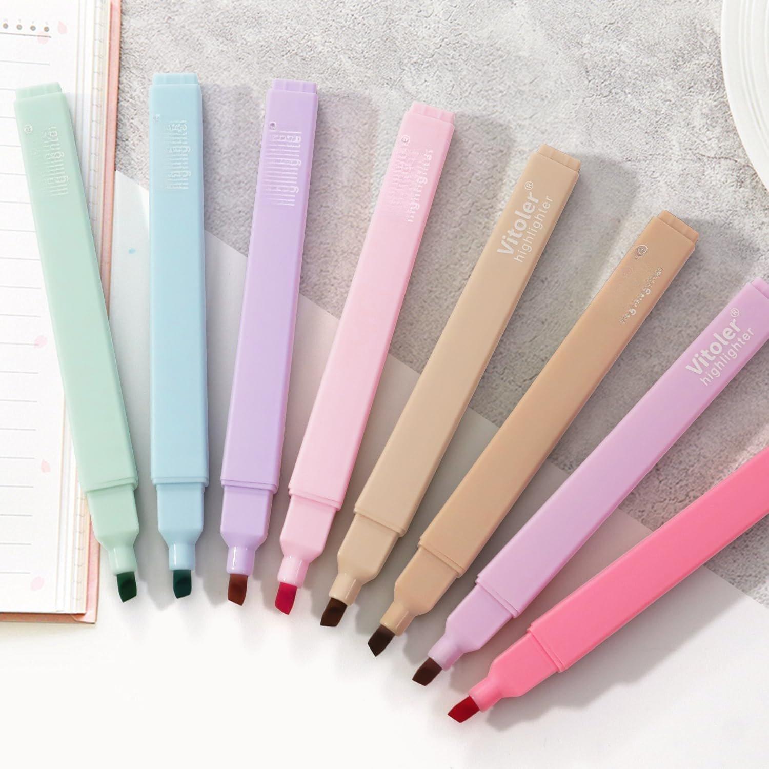 Highlighters Assorted Colors,8 Pack,Soft Chisel Tip,Cute Highlighters Set for Aesthetic School Office Supplies,Book Markers