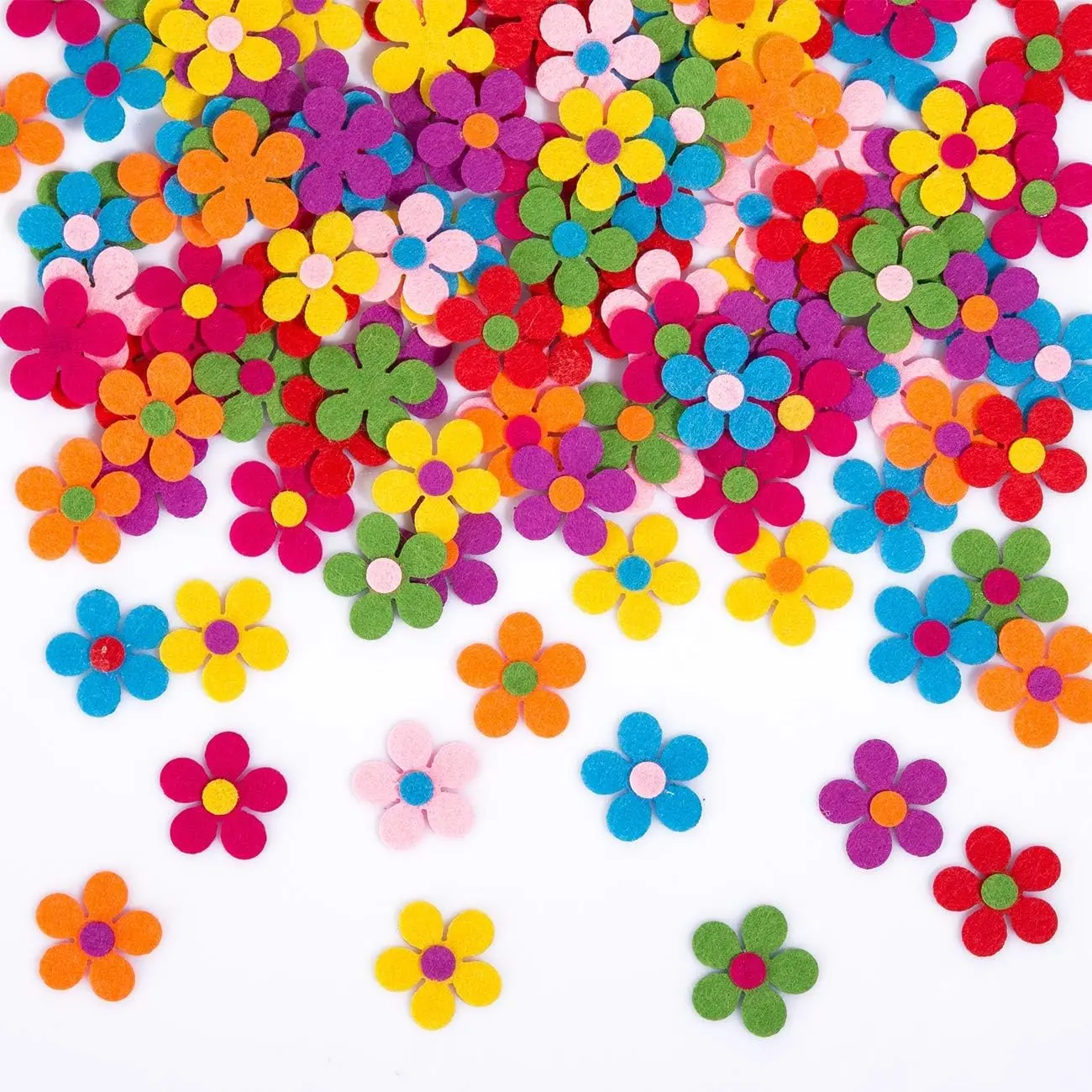 120 count Felt  for Crafts, 1.1 in,  Colors | Fabric Flower Embellishments, For DIY Crafts, Sewing, Spring  Decoration