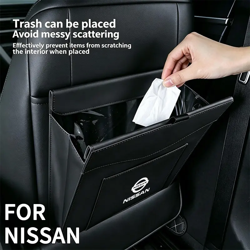 Suitable for Nissan Teana, Sylphy, Cima, X-Trail, X-Trail International Edition, Qashqai, Murano, Pathfinder, Armada, Kicks, Almera, Leaf, GT-R, Patrol – multifunctional seatback storage bag, waterproof rear seat storage bag, car storage accessory
