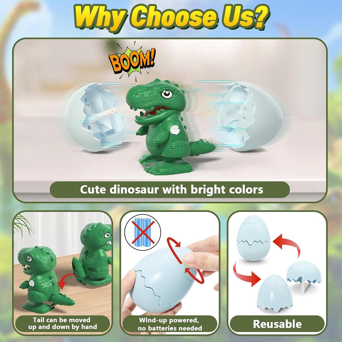 OMG It Walks! Hatching Dinosaur Egg – Wind Up, Surprise Dino Hatches & Moves, Reusable Easter Toy for Boys & Girls #TikTokMadeMeBuyIt