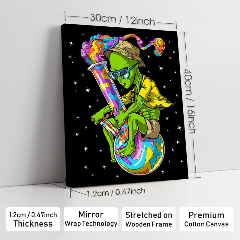 Astronaut Pattern Canvas Painting with Frame, Modern Wall Art Poster, Wall Decor for Home Living Room Bedroom Office