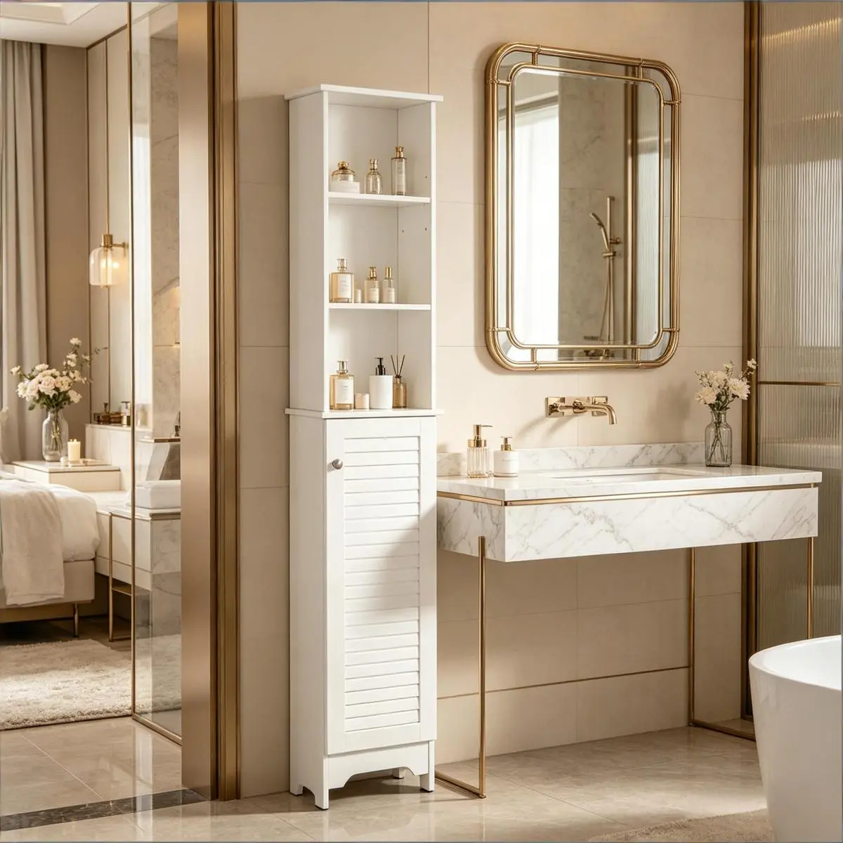 AobtkelNordic Style  Cabinet,Freestanding   Cabinet,Tall   Cabinet On-Site pantry small bedroom