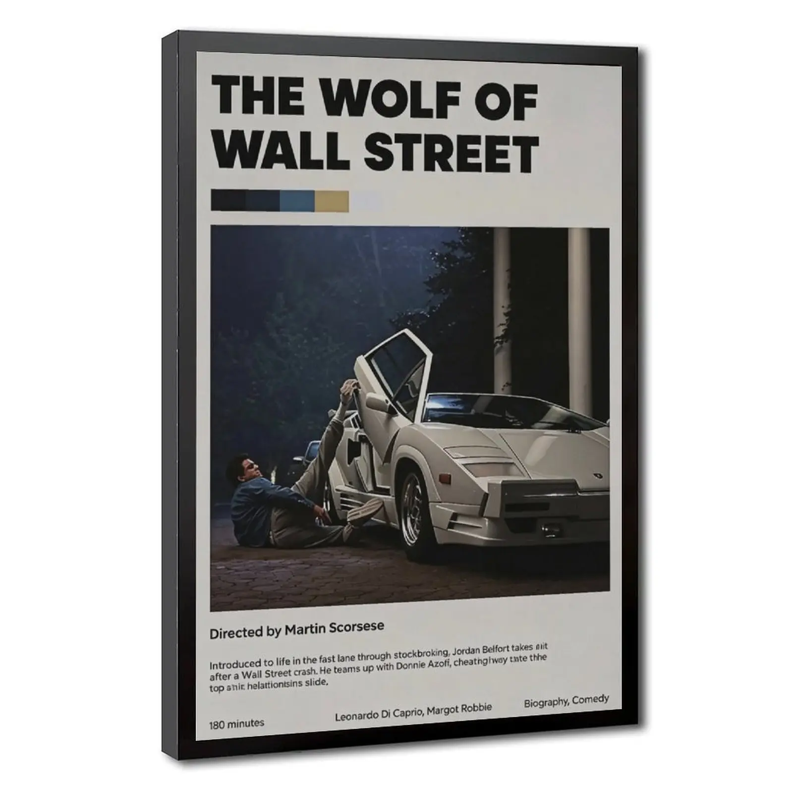 The Wolf of Wall Street Classic Vintage Canvas Movie Poster Print - Typography Hanging Kit, Minimalist Wall Art, Living Room Decorations, Bedroom Pictures Decor, Room Decor, Set