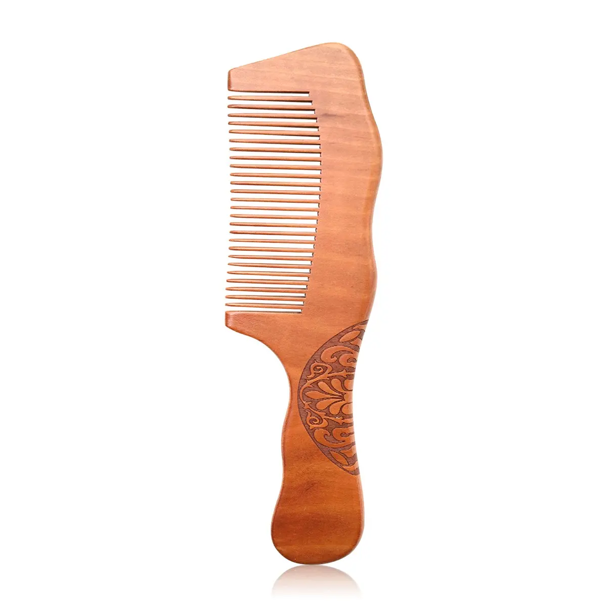Pear Wood Wide-Tooth Comb, Anti-Static & Detangling, Fluffy Style, Wet/dry Use, Scalp Massage, Hair Comb, Exfoliating Tool, Ideal for Wigs, Holiday Gift