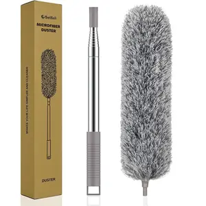 SetSail Extra-Long Dusters with Extension Pole 100-inch for Cleaning, Bendable Microfiber Head Washable Ceiling Fan Duster for High Ceilings, Furniture