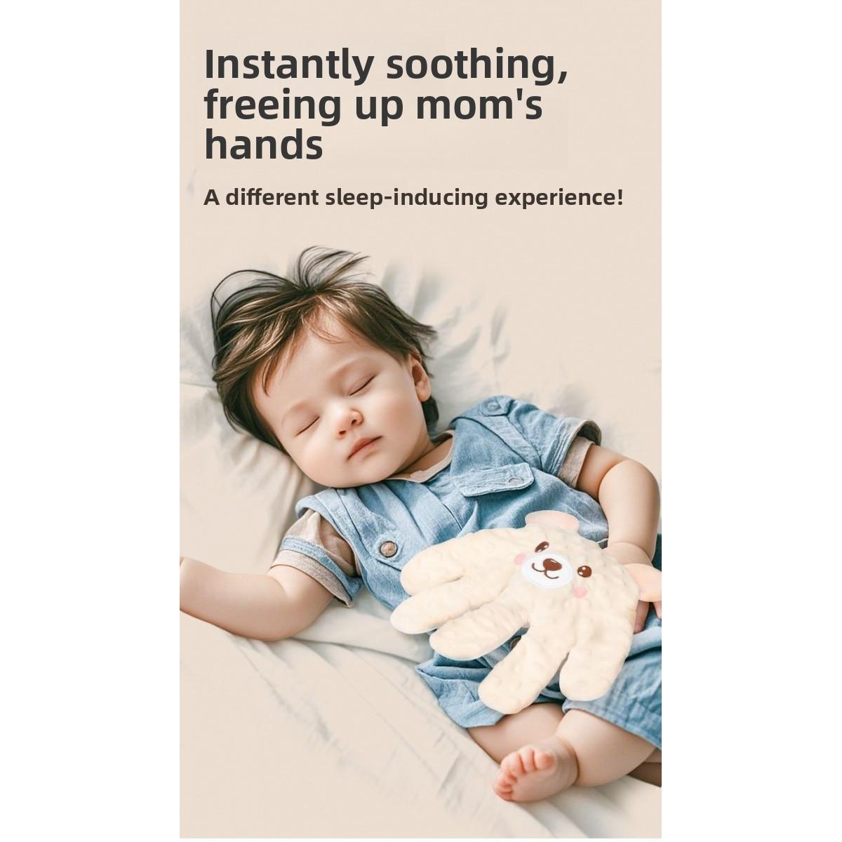 Baby handheld vibrating soothing toy, prevents startle reflex, relieves colic in 2-month-old infants, with automatic patting to aid sleep. Not applicable.