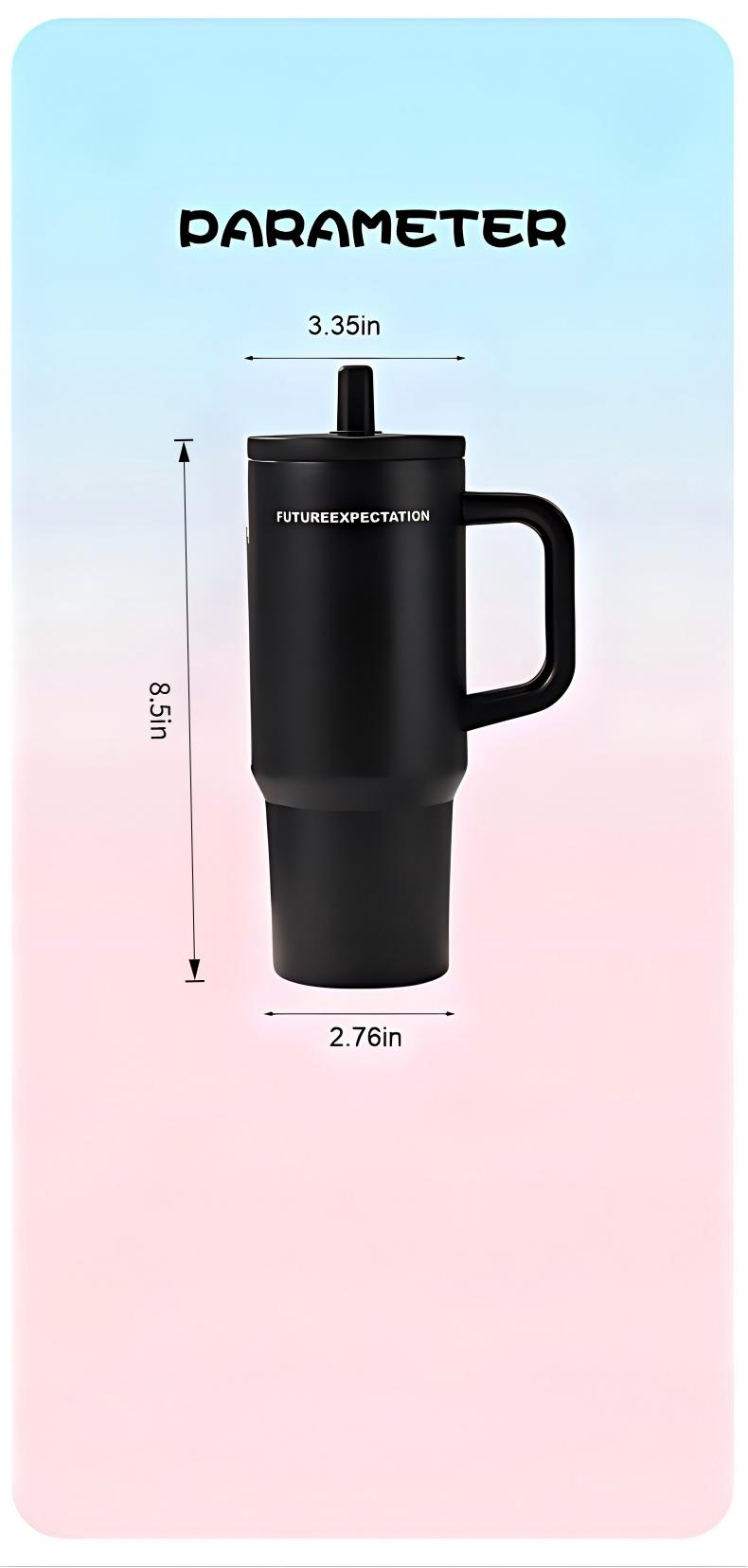 316 Stainless Steel Insulated Cup With Large Capacity For Outdoor, Car, And Office Use, Straw Cup With Convenient Handle For Keeping Drinks Cold Or Hot, Essential For Home Use