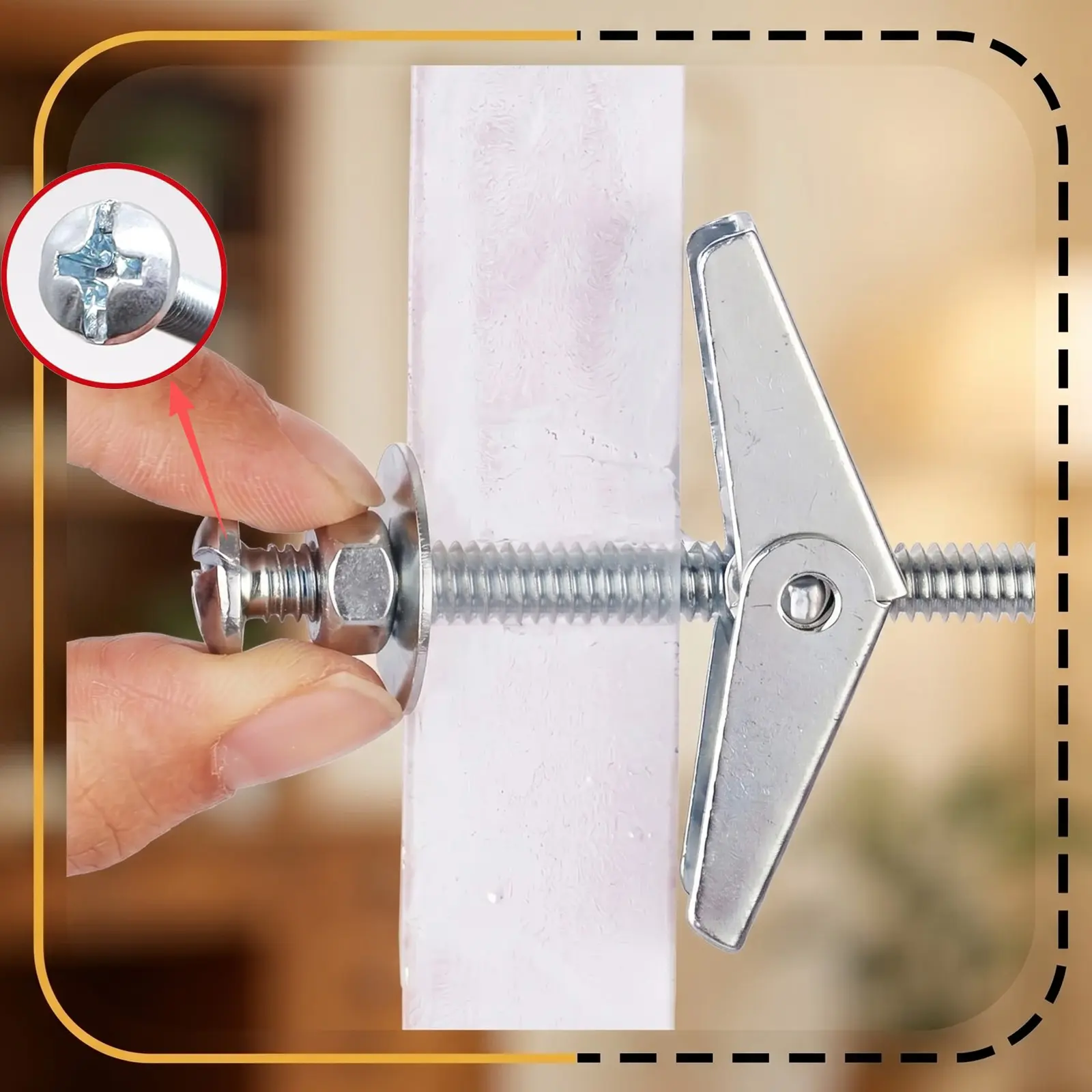 Butterfly Anchors – Toggle Bolts for Drywall, Hollow Block, Plaster. Zinc-Plated Carbon Steel, Spring-Loaded Wings Expand for Superior Grip, Anti-Spin Design, Hex Nuts & Washers Included. 3 Sizes for Holds TV Mounts, Shelves, Mirrors, Cabinets.