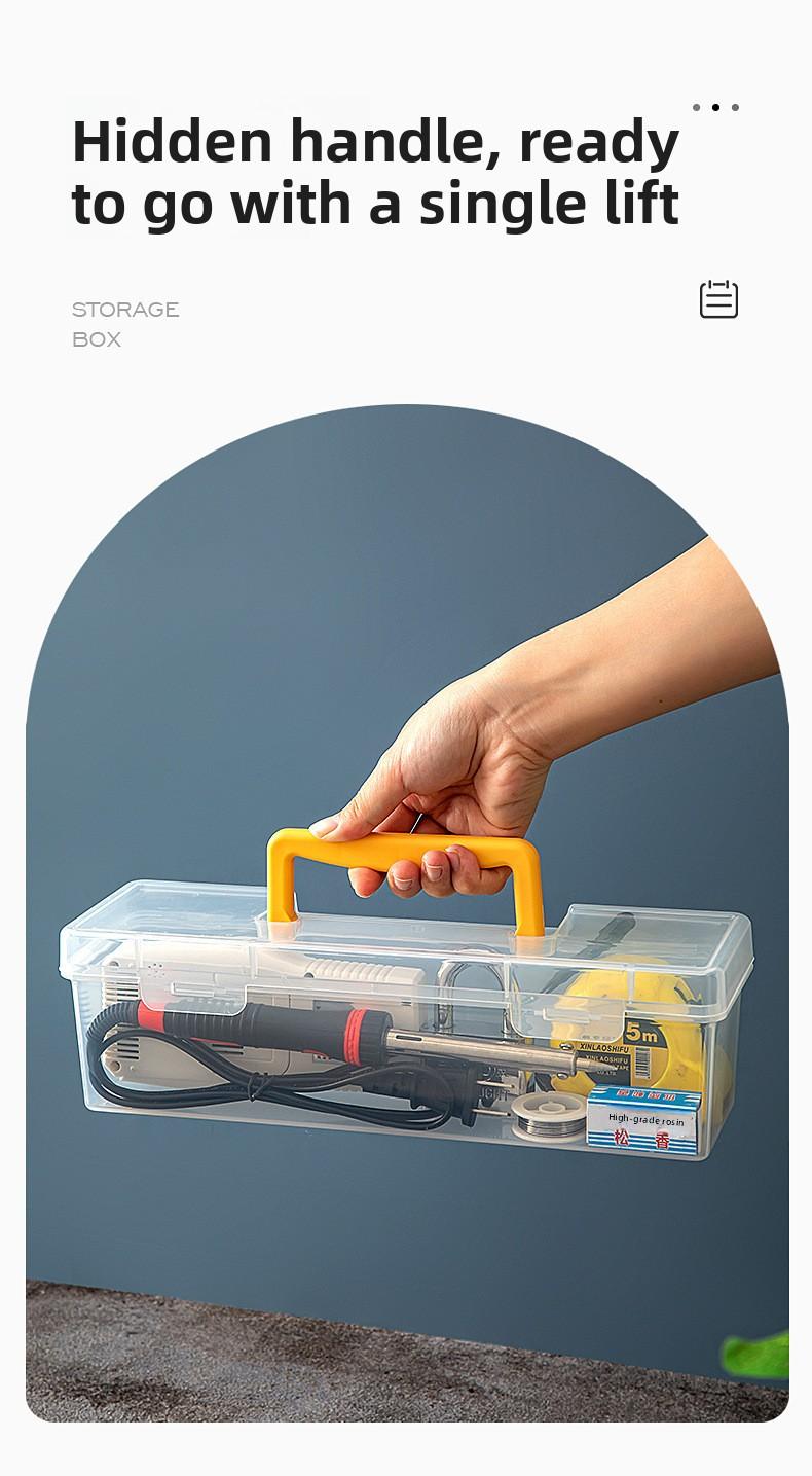 Multi-Function Household Hardware Tool Box - Transparent Handheld Storage Case with Adjustable Compartments for Wrench, Screws, Accessories, and Parts Organization