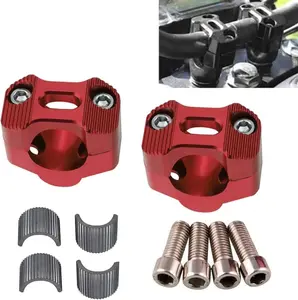 7/8" 1 1/8" 22MM 28MM CNC  Handlebar Handle Risers Adjustable  Bar Adapter Mount Clamps  For EXC KLX KXF YZF CRF XR SX SXF XCW WR YZ Dirt Pit  (Red)